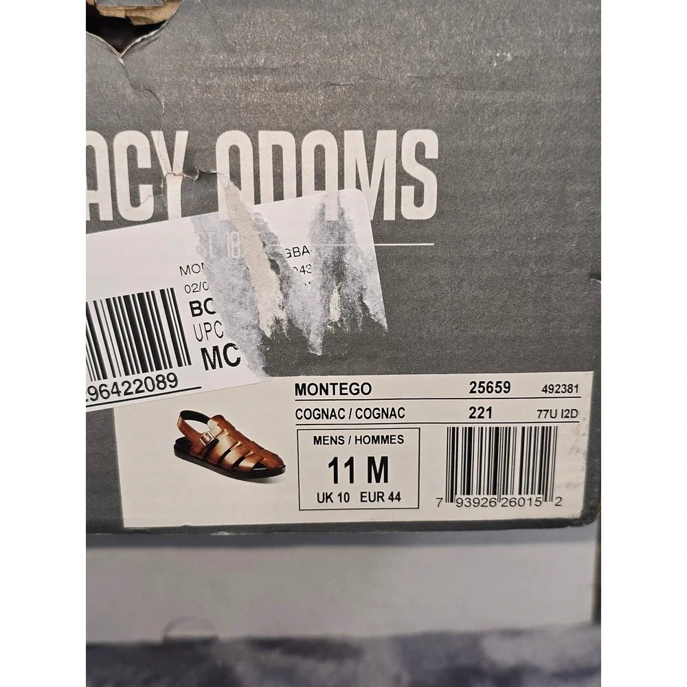 NWB Stacy Adams Montego Sandals Cognac Caged‎ Fisherman Mens 11